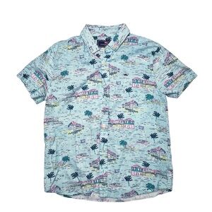 Vineyard Vines Button Down Short Sleeve Whale Island Shirt Boy's Size Medium